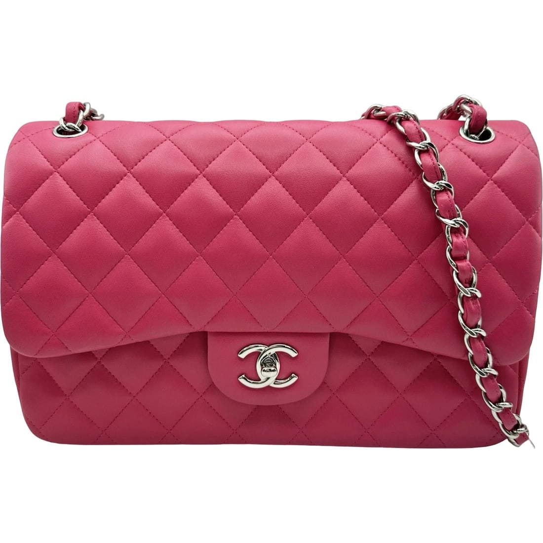 CHANEL DECA TRASSE 30 SHOULDER BAG: CHANEL Deca Trasse 30 Shoulder Bag Brand: CHANEL Type/Style: Shoulder Bag Material: Ram Color: Pink SilverHardware Size: W11.8 x H7.9x D3.5inch Shoulder:29.9inch Accessories: None Accessories Notice: