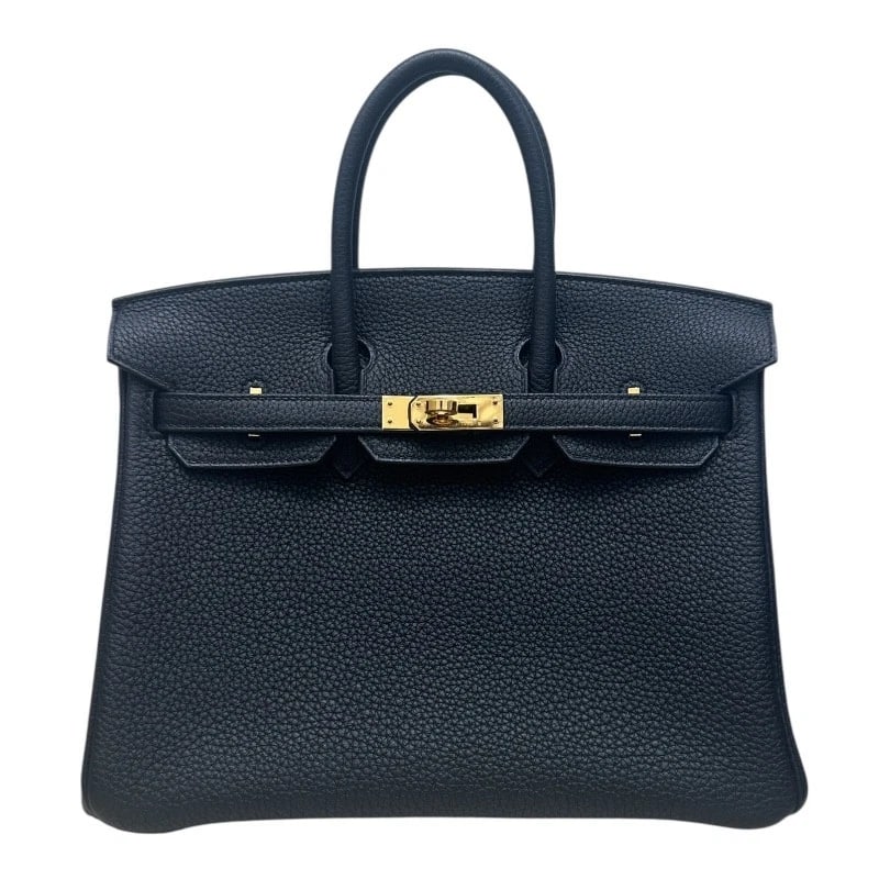 HERMES BIRKIN 25 HANDBAG: HERMES Birkin 25 Handbag Brand: HERMES Type/Style: Handbag Material: Togo Gold Hardware Color: black Size: W9.8 x H7.9x D5.1inch Accessories: None Accessories Notice: When purchasing pre-owned goods,