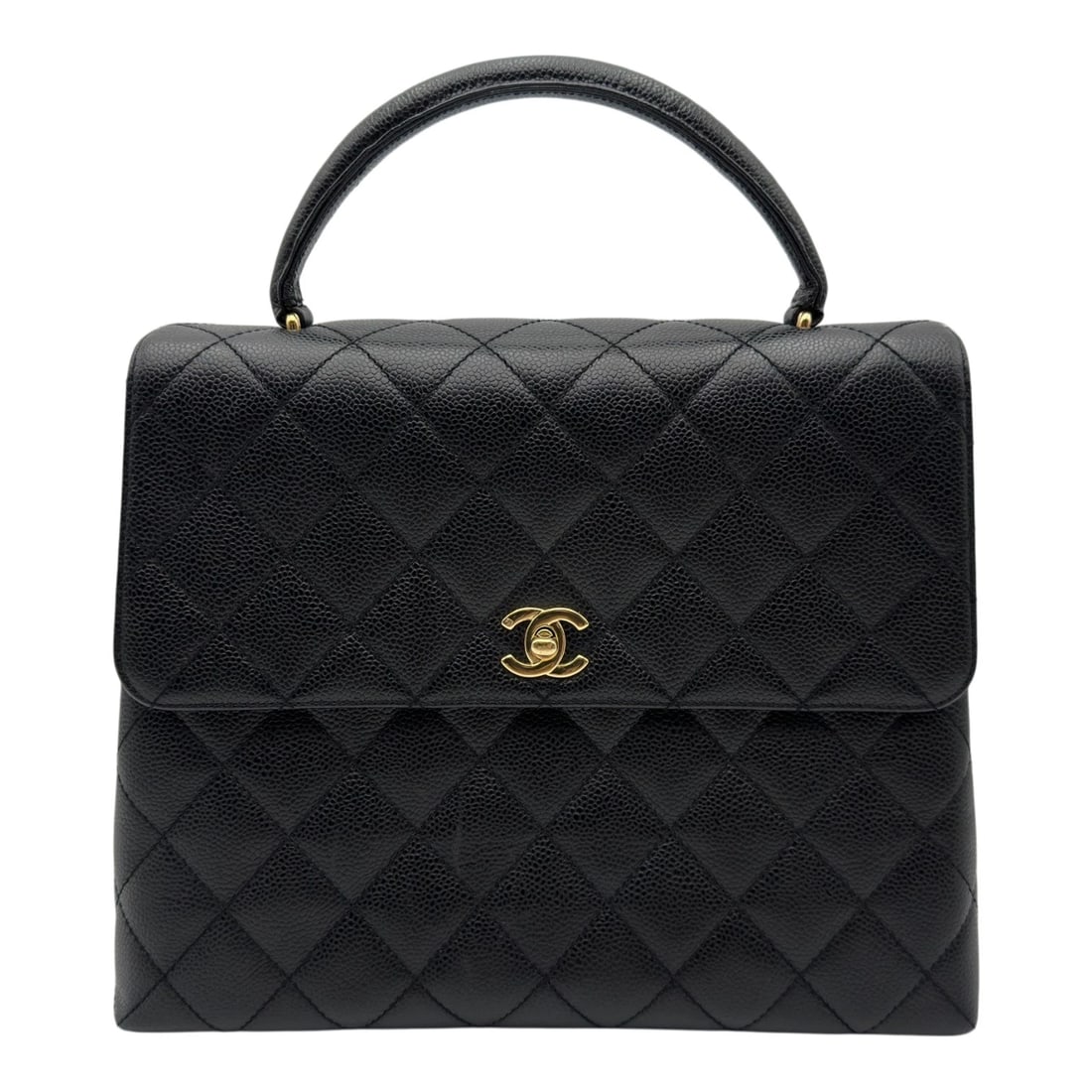 CHANEL TOP HANDLE HANDBAG: CHANEL Top handle Handbag Brand: CHANEL Type/Style: Handbag Material: Caviar skin Color: Black Gold Hardware Size: W11.8 x H9.1x D4.3inch Accessories: None Accessories Notice: When purchasing