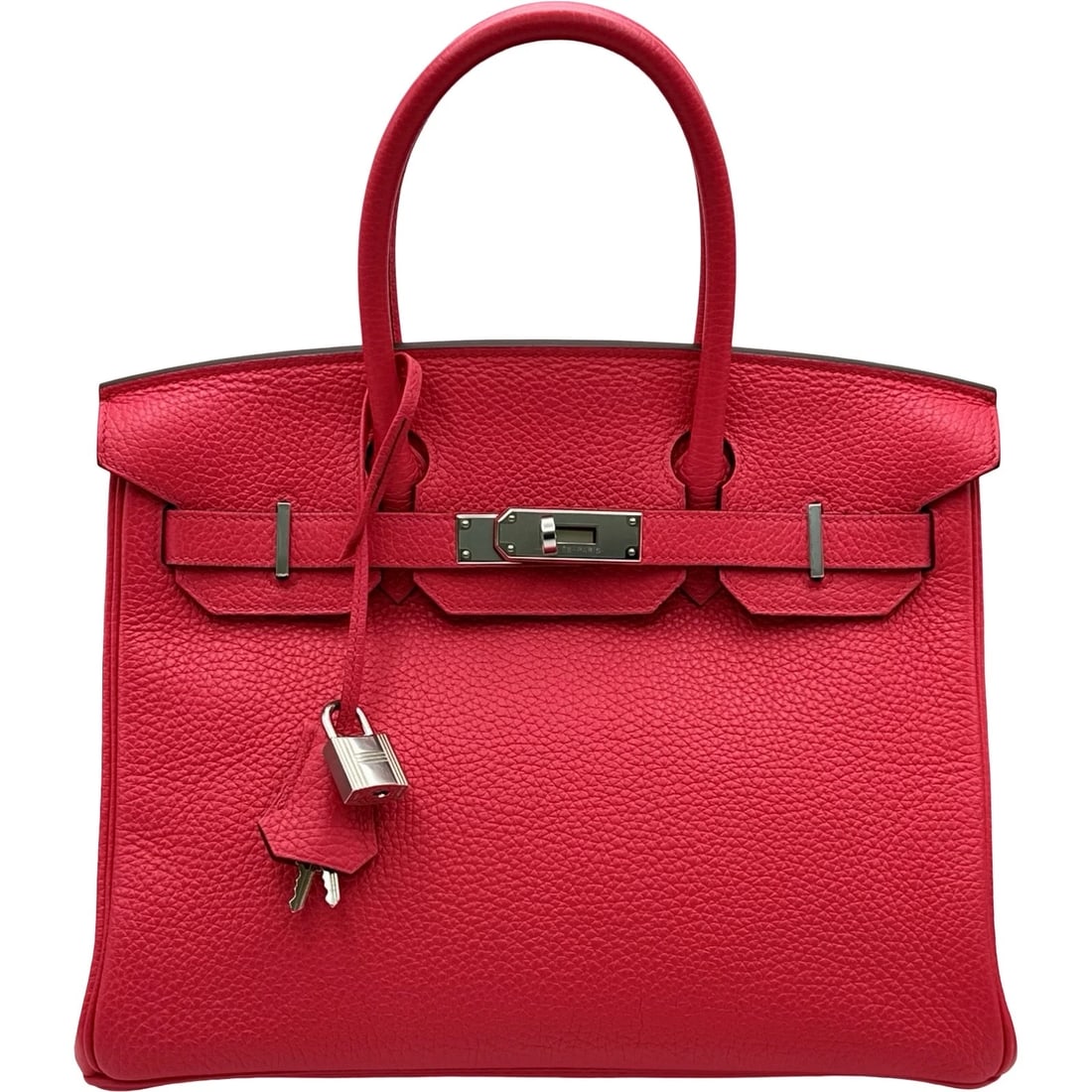 HERMES BIRKIN 30 HANDBAG: HERMES Birkin 30 Handbag Brand: HERMES Type/Style: Handbag Material: Taurillon Clemence Color: Rose Extreme SilverHardware Size: W11.8 x H9.4x D5.9inch Accessories: None Accessories Notice: When