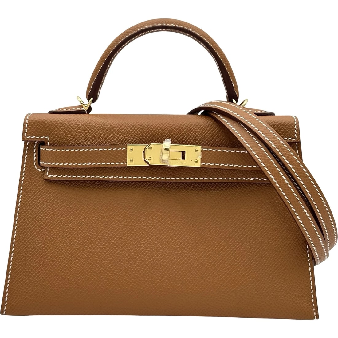 HERMES MINI KELLY 2 SHOULDER BAG: HERMES Mini Kelly 2 Shoulder Bag Brand: HERMES Type/Style: Shoulder Bag Material: Epsom Color: Gold Gold Hardware Size: W7.3 x H4.7x D2.2inch Shoulder:38.8inch Accessories: None Accessorie