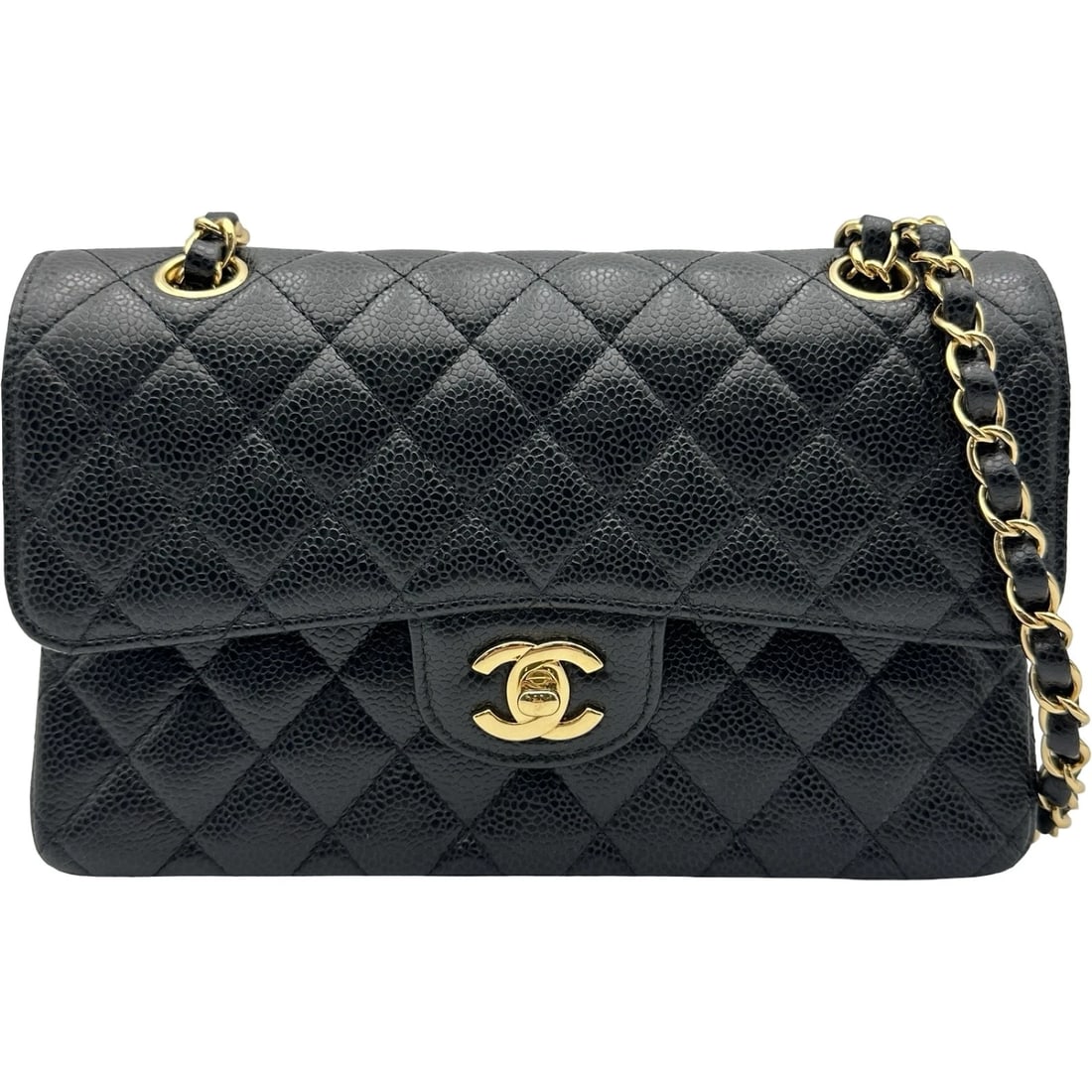 CHANEL MATRASSE 23 SHOULDER BAG: CHANEL Matrasse 23 Shoulder Bag Brand: CHANEL Type/Style: Shoulder Bag Material: Caviar skin Color: Black Gold Hardware Size: W9.1 x H5.9x D2.4inch Shoulder:20.9inch Accessories: None Accessories