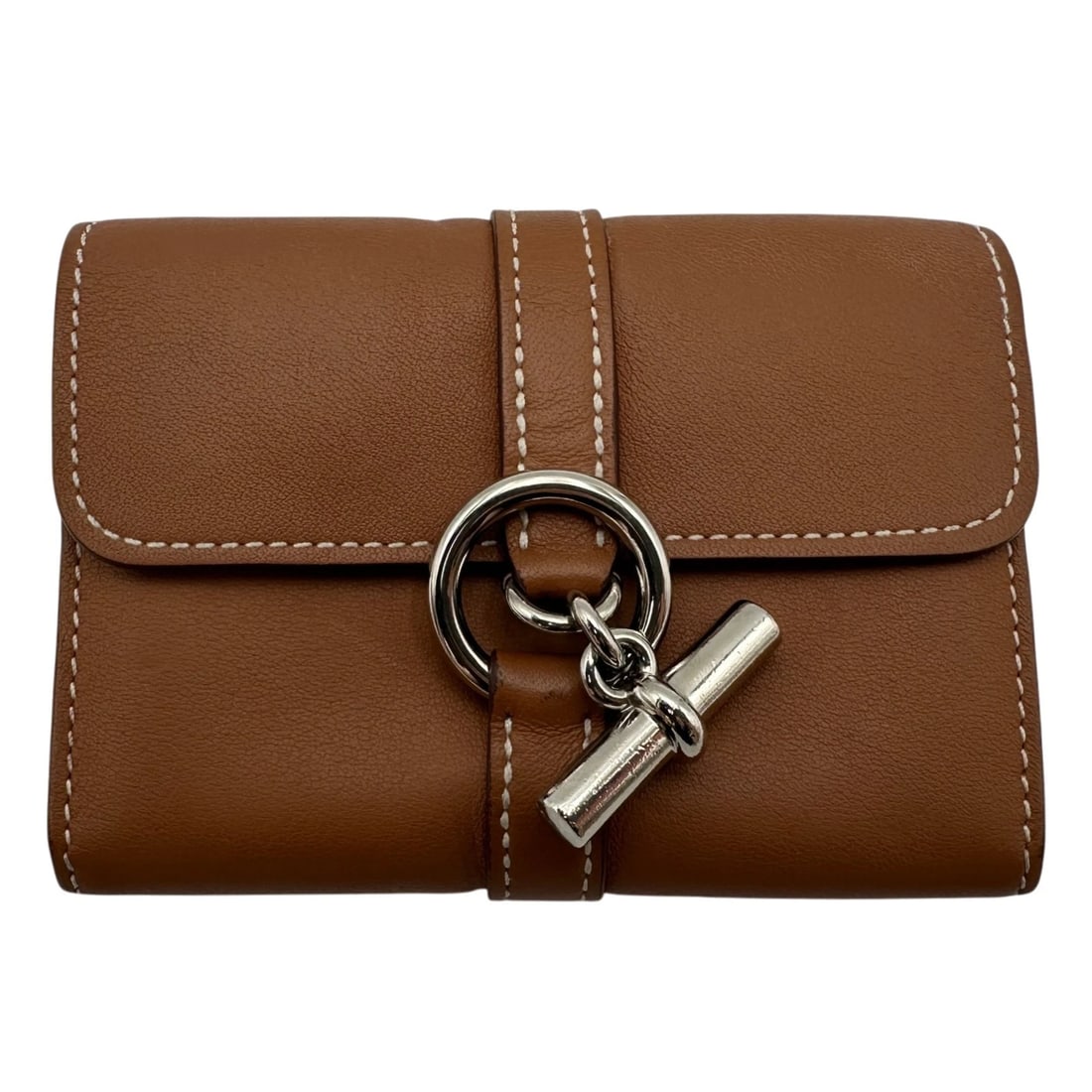 HERMES GLENN COMPACT COIN PURSE: HERMES Glenn Compact coin purse Brand: HERMES Type/Style: coin purse Material: Swift Color: Gold SilverHardware Size: W3.9 x H3.0x D0.4inch Accessories: None Accessories Notice: When purchasing