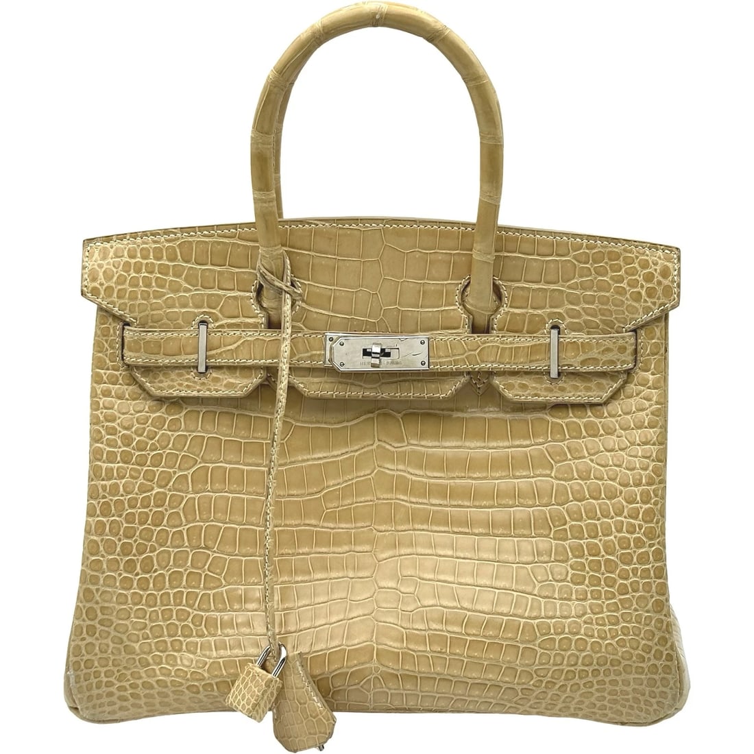 HERMES BIRKIN 30 HANDBAG: HERMES Birkin 30 Handbag Brand: HERMES Type/Style: Handbag Material: Polo Sulce Color: Poussier SilverHardware Size: W11.4 x H9.3x D5.9inch Accessories: None Accessories Notice: When purchasing