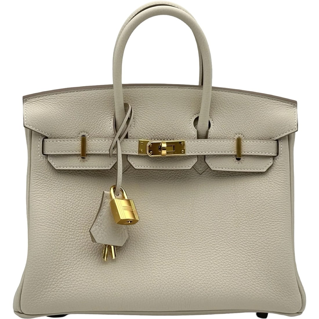 HERMES BIRKIN 25 HANDBAG: HERMES Birkin 25 Handbag Brand: HERMES Type/Style: Handbag Material: Togo Color: Kure Gold Hardware Size: W9.8 x H7.9x D5.1inch Accessories: None Accessories Notice: When purchasing pre-owned goods,