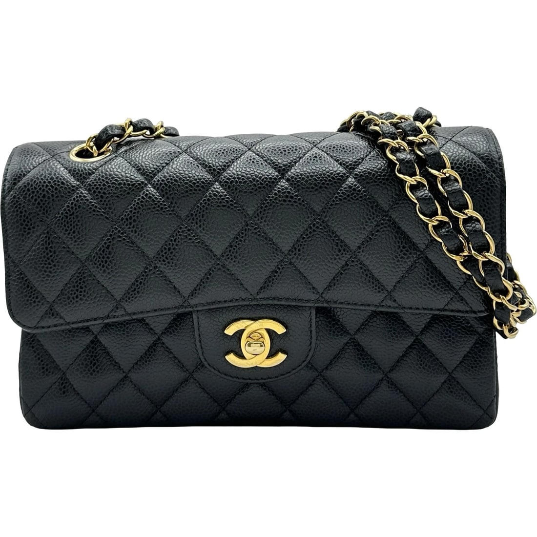 CHANEL MATRASSE 23 SHOULDER BAG: CHANEL Matrasse 23 Shoulder Bag Brand: CHANEL Type/Style: Shoulder Bag Material: Caviar skin Color: Black Gold Hardware Size: W8.9 x H5.9x D2.4inch Shoulder:20.5inch Accessories: None Acce