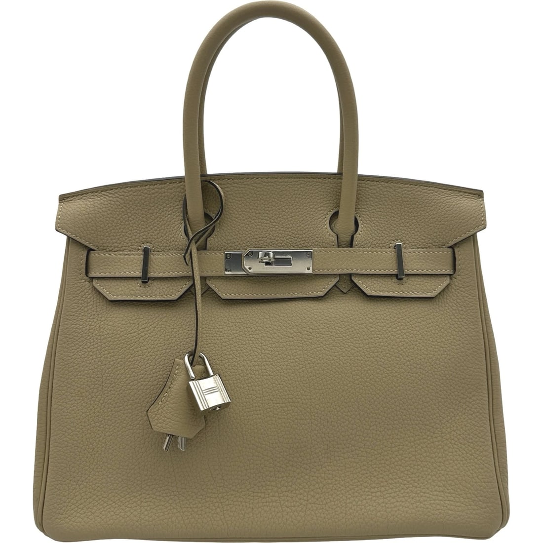 HERMES BIRKIN 30 HANDBAG: HERMES Birkin 30 Handbag Brand: HERMES Type/Style: Handbag Material: Togo Color: Trench SilverHardware Size: W11.8 x H8.7x D6.3inch Accessories: None Accessories Notice: When purchasing pr