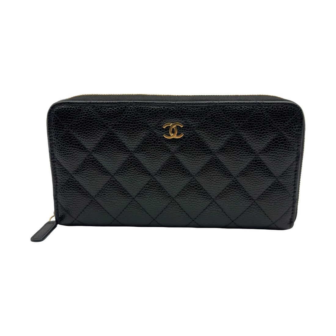 CHANEL CLASSIC LONG ZIP WALLET PURSE: CHANEL Classic long zip wallet purse Brand: CHANEL Type/Style: purse Material: Caviar skin Color: Black Gold Hardware Size: W7.5 x H4.3x D1.0inch Accessories: None Accessories Notice: When