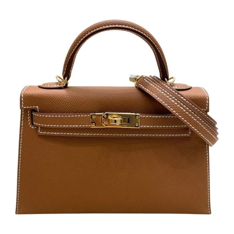 HERMES MINI KELLY 2 HANDBAG: HERMES Mini Kelly 2 Handbag Brand: HERMES Type/Style: Handbag Material: Epsom Color: Gold Gold Hardware Size: W7.5 x H4.9x D2.6inch Shoulder:38.6inch Accessories: None Accessories Notice: