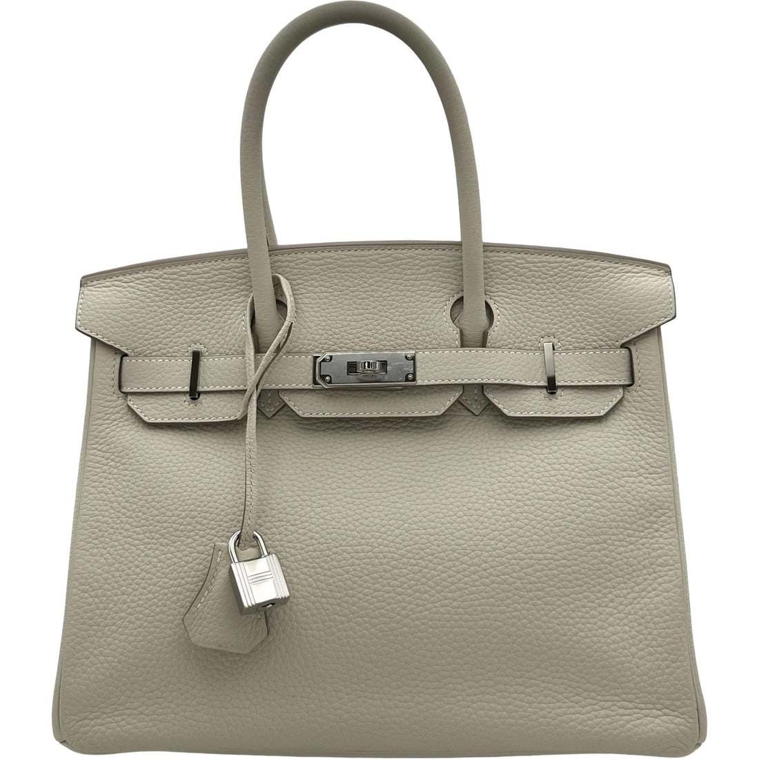 HERMES BIRKIN 30 HANDBAG: HERMES Birkin 30 Handbag Brand: HERMES Type/Style: Handbag Material: Togo Color: Kure SilverHardware Size: W11.8 x H8.7x D6.3inch Accessories: None Accessories Notice: When purchasing pre-owned