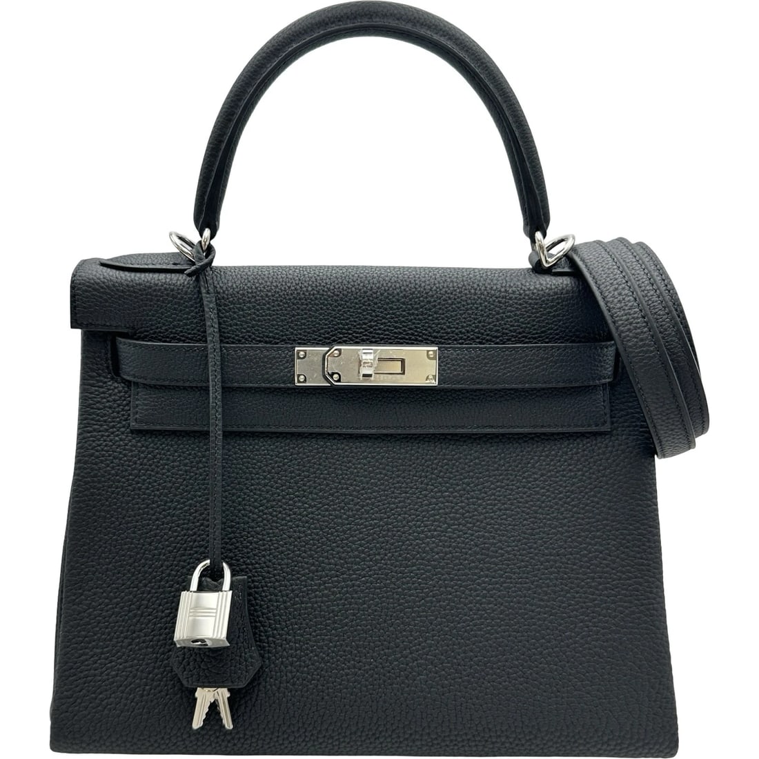 HERMES KELLY 28 INTERNAL SEWING HANDBAG: HERMES Kelly 28 internal sewing Handbag Brand: HERMES Type/Style: Handbag Material: Togo Color: Black SilverHardware Size: W11.0 x H8.7x D3.9inch Shoulder:35.4inch Accessories: None Accessories