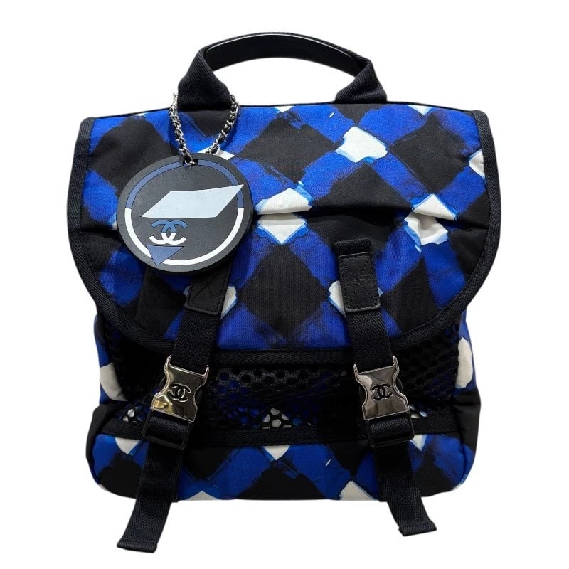 CHANEL AIRLINE BACKPACK: CHANEL Airline Backpack Brand: CHANEL Type/Style: Backpack ?? Daypack Material: Nylon Color: blue Size: W11.8 x H11.8x D5.9inch Accessories: None Accessories Notice: When purchasing pre-owned goods,