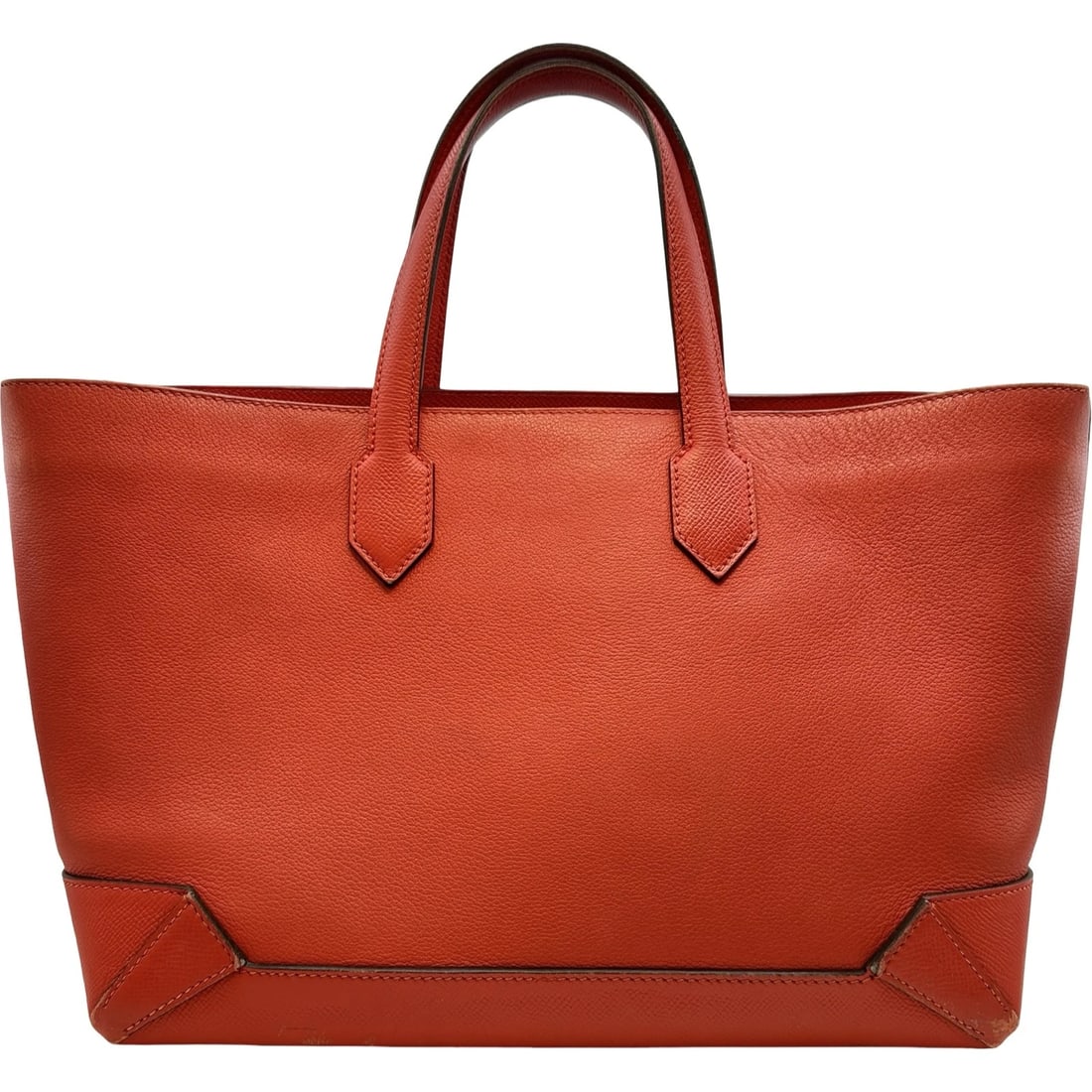 HERMES MAXI BOX CAB 30 TOTE BAG: HERMES Maxi box cab 30 Tote Bag Brand: HERMES Type/Style: Tote Bag Material: Evercolor/Epsom Color: Rouge Tomato SilverHardware Size: W11.8 x H8.7x D5.5inch Accessories: None Accessories Notice: When