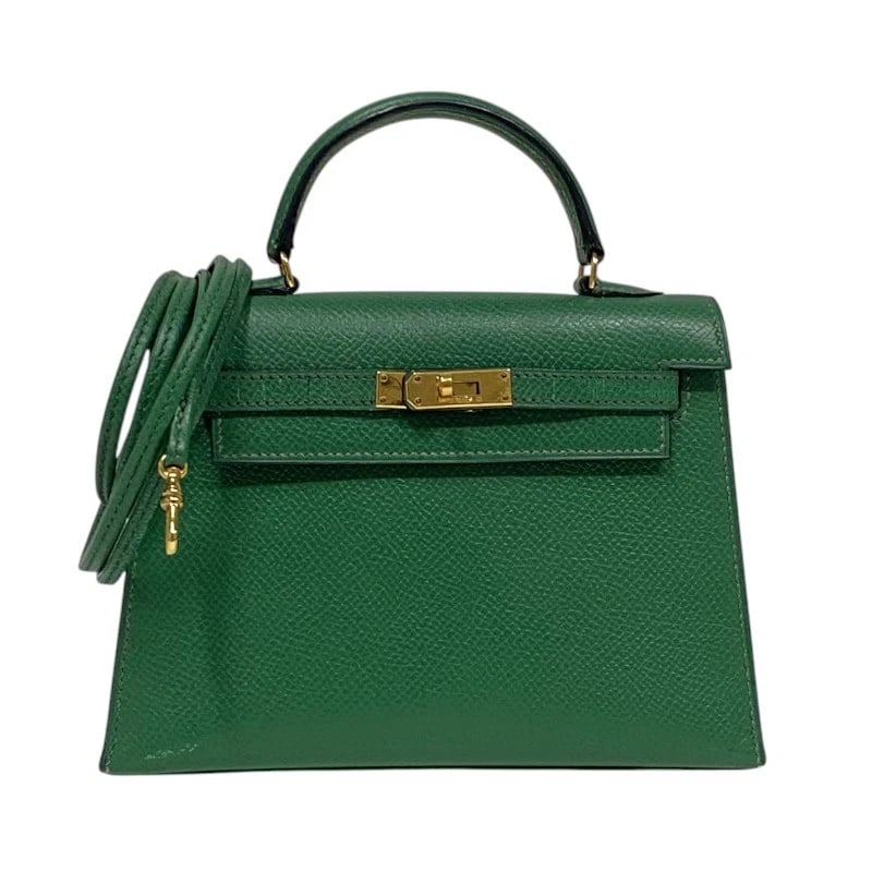 HERMES MINI MINI KELLY 15 SHOULDER BAG: HERMES Mini Mini Kelly 15 Shoulder Bag Brand: HERMES Type/Style: Shoulder Bag Material: Courchevel Color: Bamboo Gold Hardware Size: W5.9 x H4.1x D2.0inch Accessories: None Accessories Not