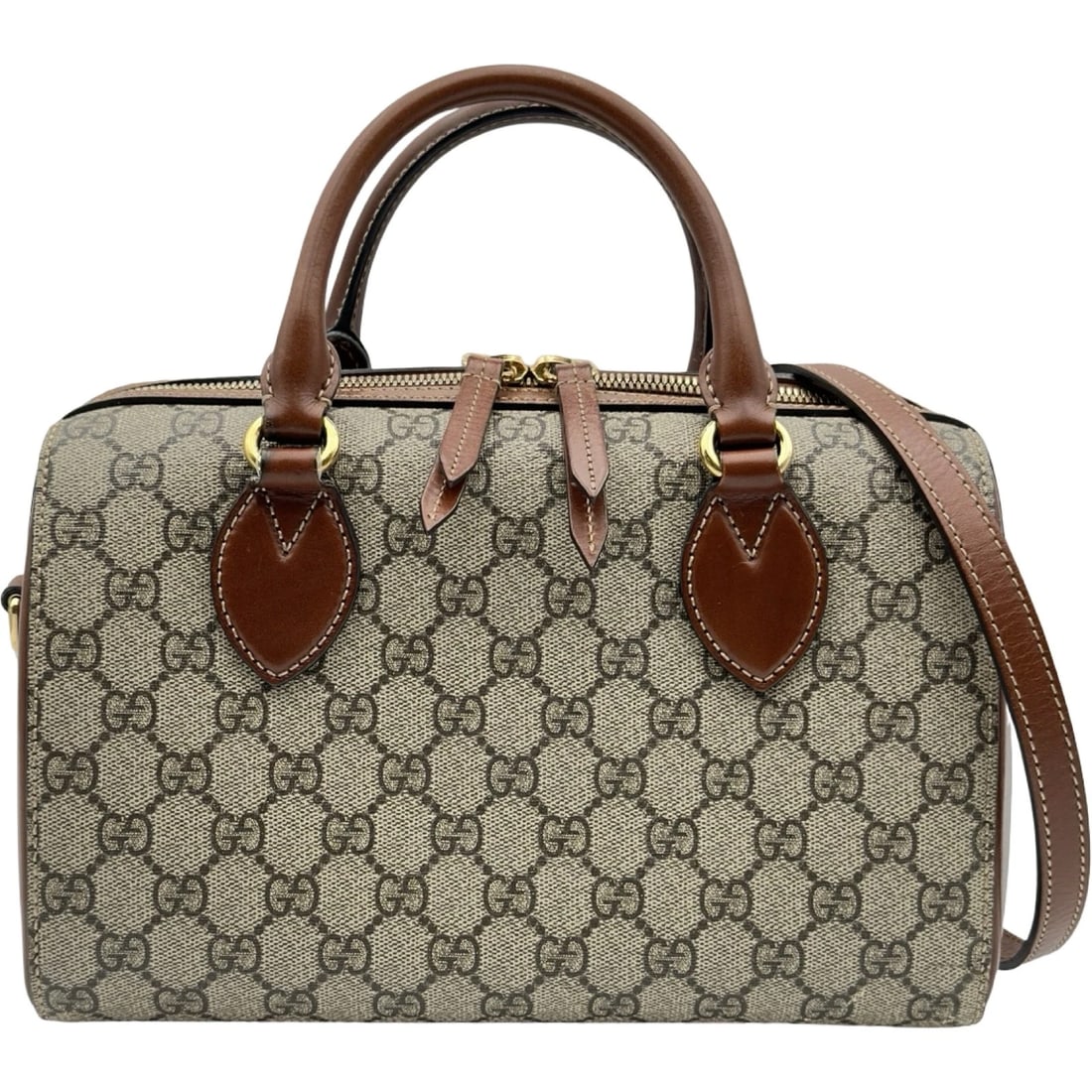 GUCCI GG SUPREME SMALL BOSTON BAG HANDBAG: GUCCI GG Supreme Small Boston Bag Handbag Brand: GUCCI Type/Style: Handbag Material: GG Supreme Canvas Color: Brown Size: W10.2 x H6.7x D5.5inch Accessories: None Accessories Notice: When
