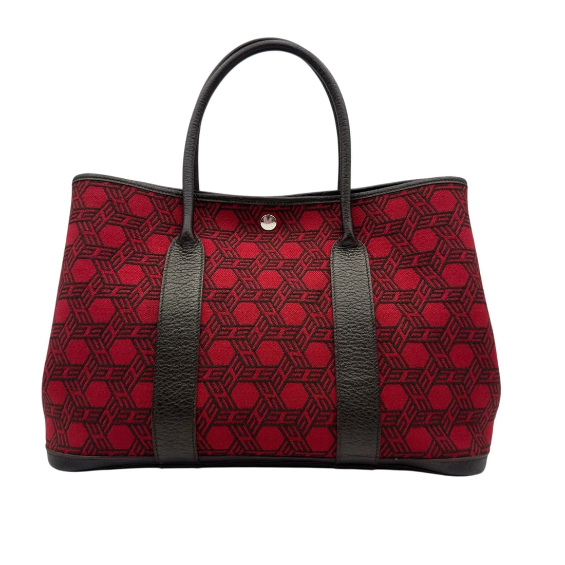 HERMES GARDEN PARTY PM HANDBAG: HERMES Garden party PM Handbag Brand: HERMES Type/Style: Handbag Material: Toile Soie H/Buffle Color: Marron SilverHardware Size: W14.2 x H9.8x D6.7inch Accessories: None Accessories Notic