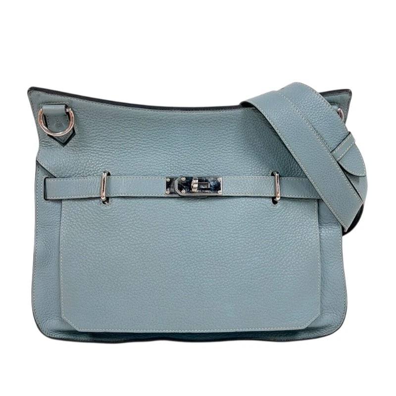 HERMES GYPSYSIEL 37 SHOULDER BAG: HERMES Gypsysiel 37 Shoulder Bag Brand: HERMES Type/Style: Shoulder Bag Material: Taurillon Clemence Color: Ciel SilverHardware Size: W14.6 x H11.0x D5.9inch Accessories: None Accessories