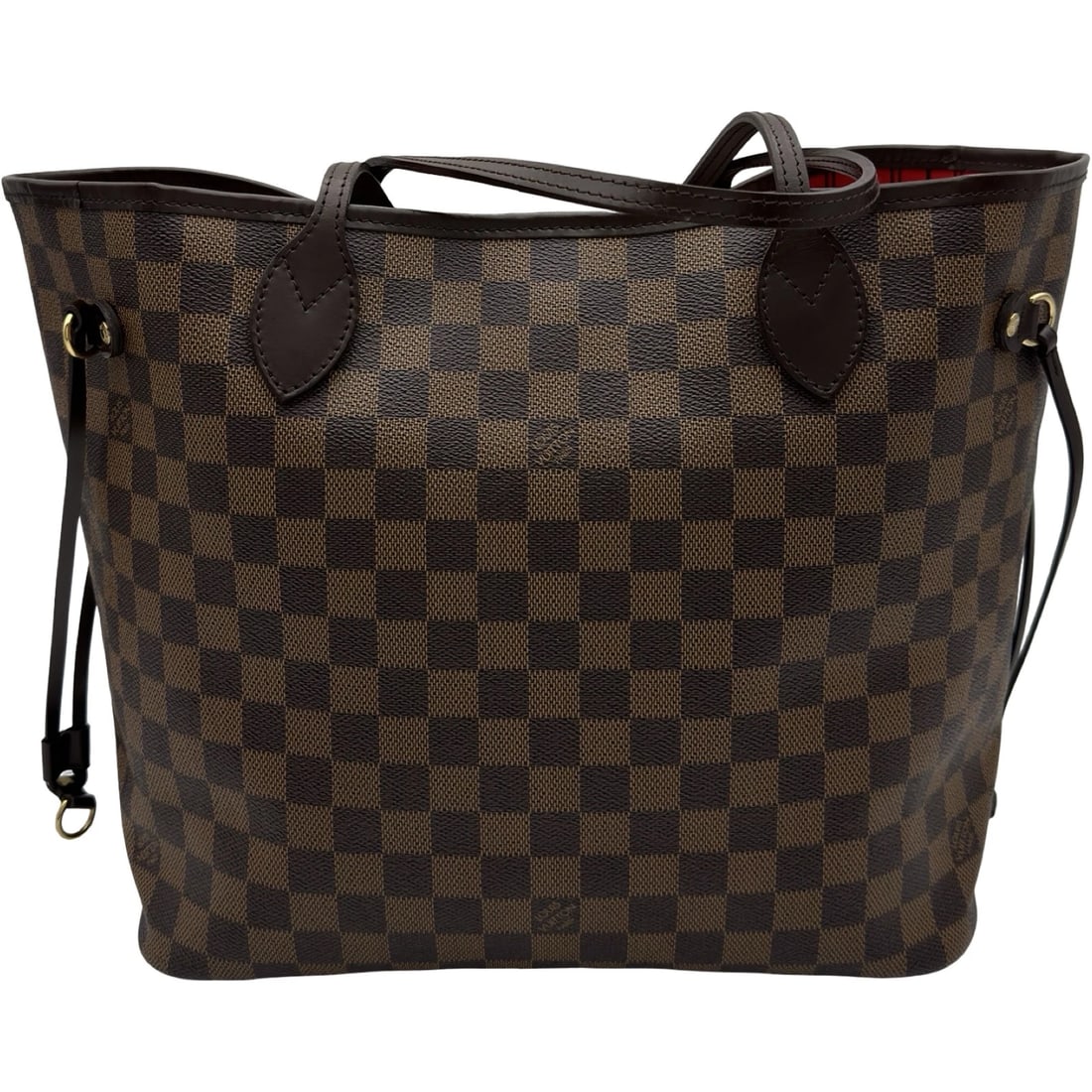 LOUIS VUITTON NEVERFULL MM TOTE BAG: LOUIS VUITTON Neverfull MM Tote Bag Brand: LOUIS VUITTON Type/Style: Tote Bag Material: Damier canvas Color: Brown Size: W12.2 x H11.4x D6.3inch Accessories: None Accessories Notice: When