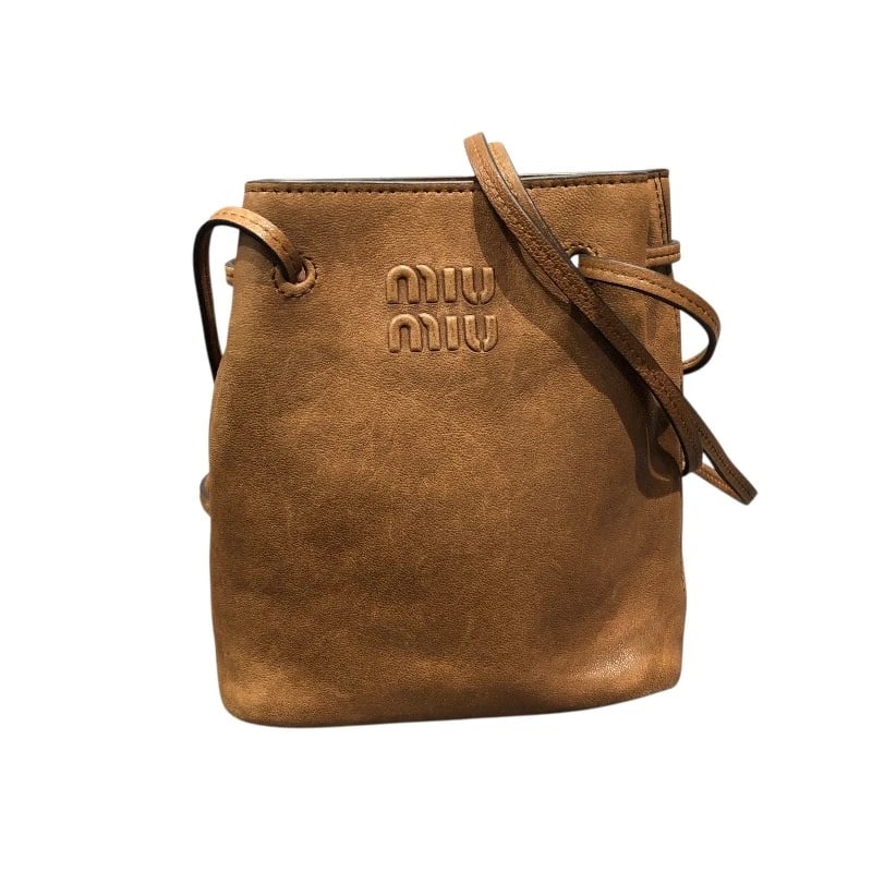 MIU MIU NAPPA LEATHER MINI BAG SHOULDER BAG: miu miu Nappa leather mini bag Shoulder Bag Brand: miu miu Type/Style: Shoulder Bag Material: leather Color: Oak Size: W5.9 x H6.3x D2.4inch Accessories: None Accessories Notice: When purc