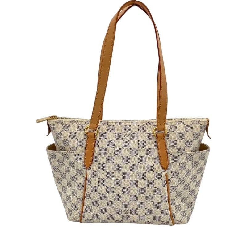 LOUIS VUITTON TOTALLY PM TOTE BAG: LOUIS VUITTON Totally PM Tote Bag Brand: LOUIS VUITTON Type/Style: Tote Bag Material: Damier Azur Color: White xGDHardware Size: W10.6 x H9.8x D4.3inch Accessories: None Accessories Notice