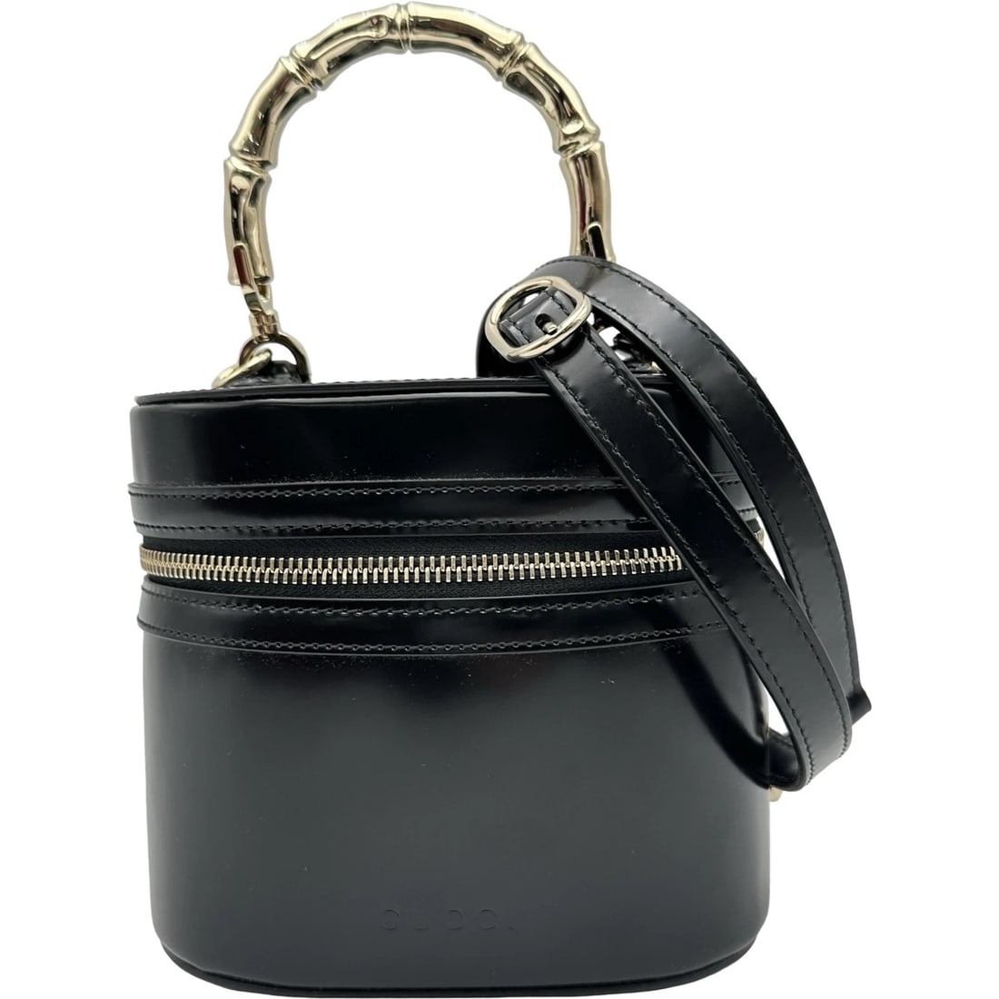 GUCCI BAMBOO HANDLE MINI VANITY BAG HANDBAG: GUCCI Bamboo Handle Mini Vanity Bag Handbag Brand: GUCCI Type/Style: Handbag Material: leather Color: black Size: W6.3 x H5.5x D3.9inch Accessories: None Accessories Notice: When purchasing pre-owned