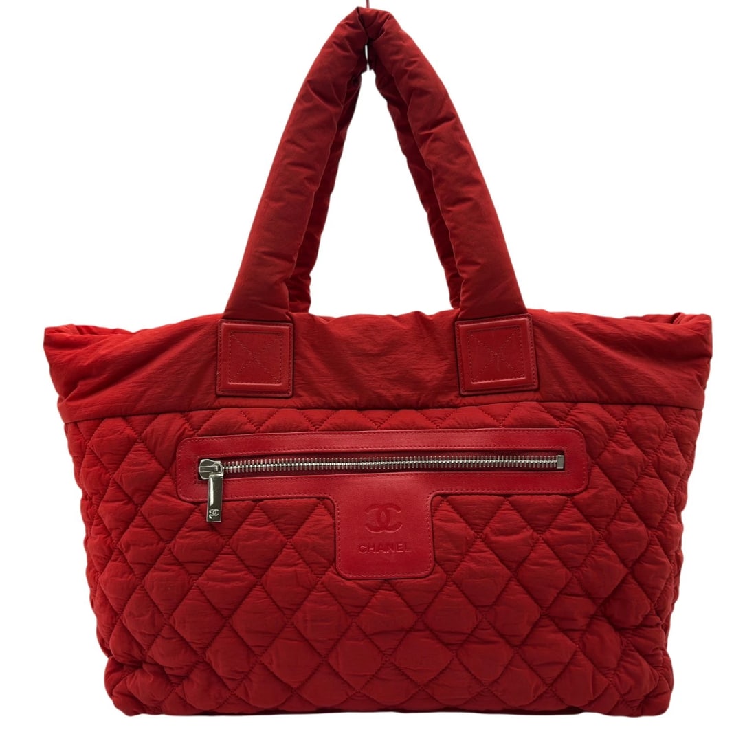 CHANEL COCO COCOON TOTE GM TOTE BAG: CHANEL Coco Cocoon Tote GM Tote Bag Brand: CHANEL Type/Style: Tote Bag Material: Nylon Color: Red Size: W15.0 x H11.4x D6.7inch Accessories: None Accessories Notice: When purchasing pre-owned goods,