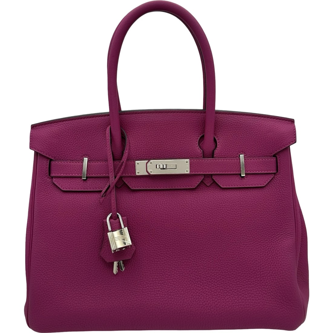 HERMES BIRKIN 30 HANDBAG: HERMES Birkin 30 Handbag Brand: HERMES Type/Style: Handbag Material: Togo Color: Rose Purple SilverHardware Size: W11.8 x H8.7x D6.3inch Accessories: None Accessories Notice: When purchasi
