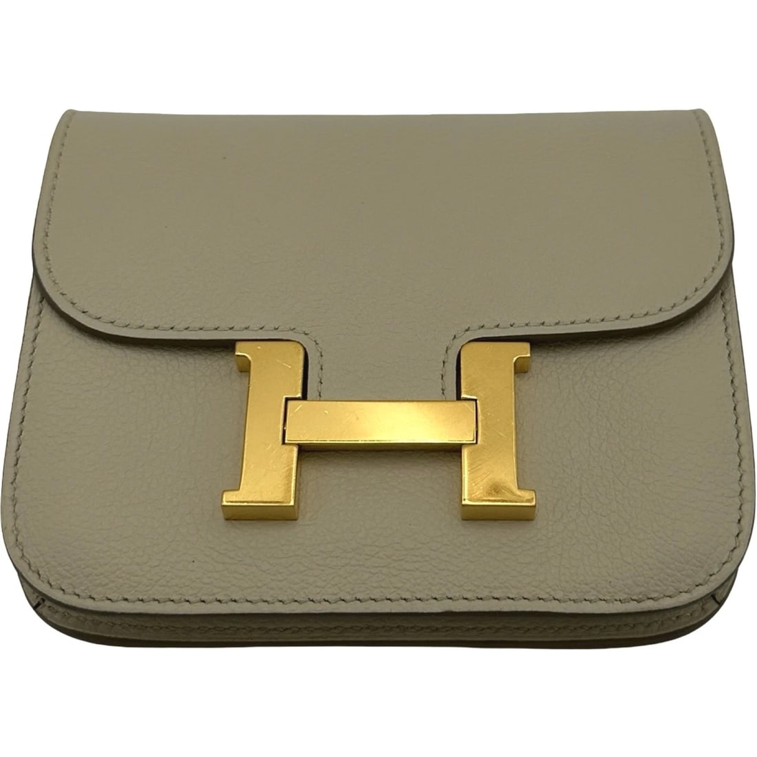 HERMES CONSTANCE SLIM POUCH: HERMES Constance Slim Pouch Brand: HERMES Type/Style: Pouch Material: Evercolor Color: Kure Gold Hardware Size: W4.9 x H4.1x D0.6inch Accessories: None Accessories Notice: When purchasing