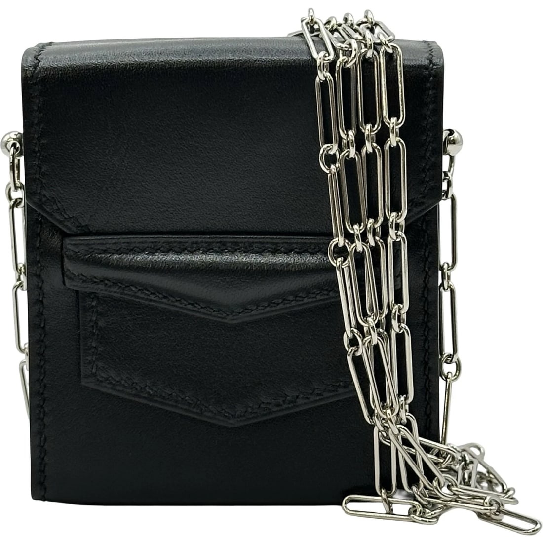 HERMES MICROSACK 70 SHOULDER BAG: HERMES Microsack 70 Shoulder Bag Brand: HERMES Type/Style: Shoulder Bag Material: Taderakto Color: Black SilverHardware Size: W2.7 x H3.0x D0.9inch Accessories: None Accessories Notice: When