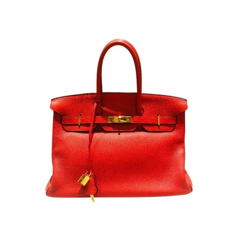 HERMES BIRKIN 35 HANDBAG: HERMES Birkin 35 Handbag Brand: HERMES Type/Style: Handbag Material: Taurillon Clemence Color: Bougainvillea Gold Hardware Size: W13.8 x H9.4x D7.9inch Accessories: None Accessories Notice: When