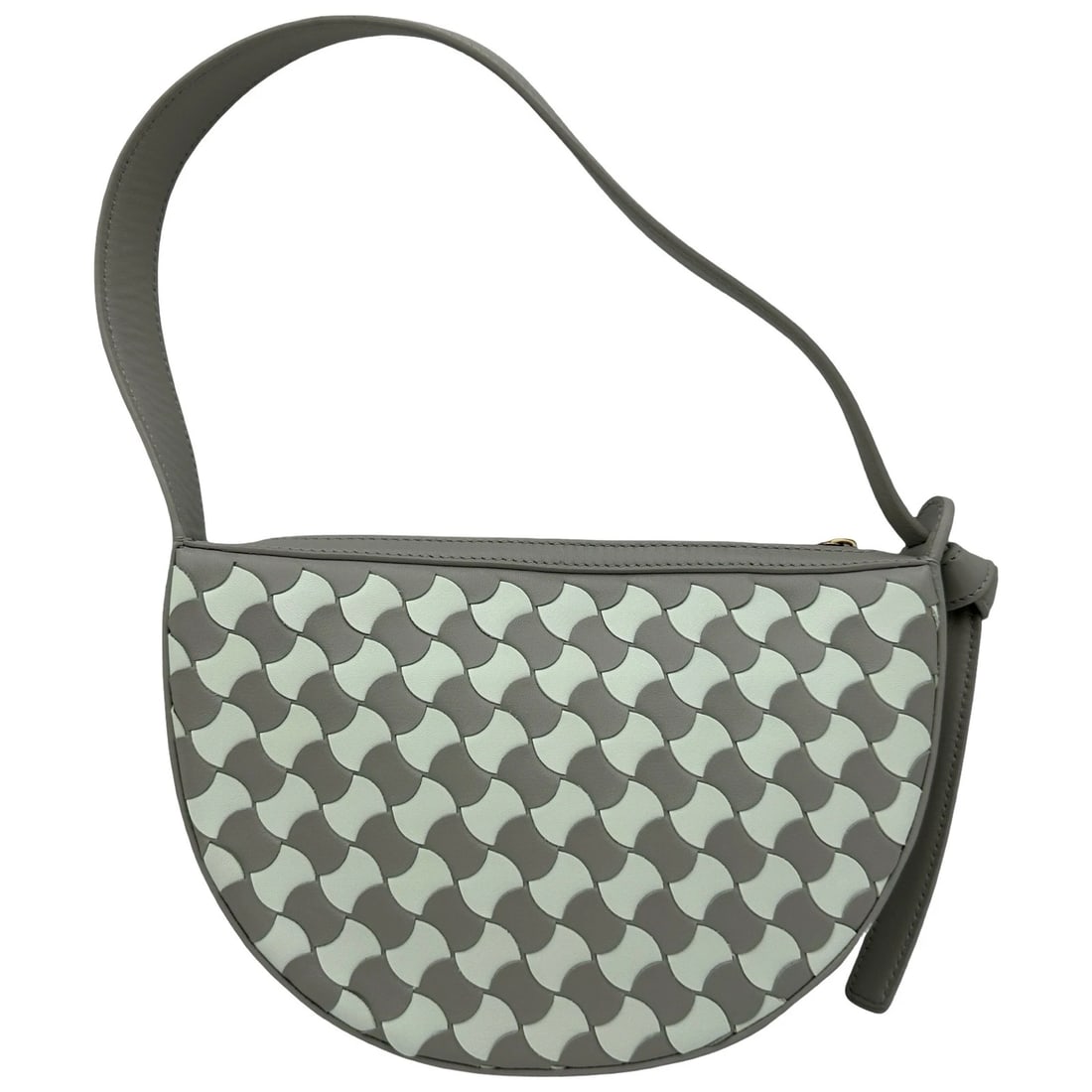 BOTTEGA VENETA MINI SUNRISE SHOULDER BAG: BOTTEGA VENETA Mini Sunrise Shoulder Bag Brand: BOTTEGA VENETA Type/Style: Shoulder Bag Material: leather Color: gray Size: W9.4 x H6.5x D1.2inch Accessories: None Accessories Notice: When purchasing