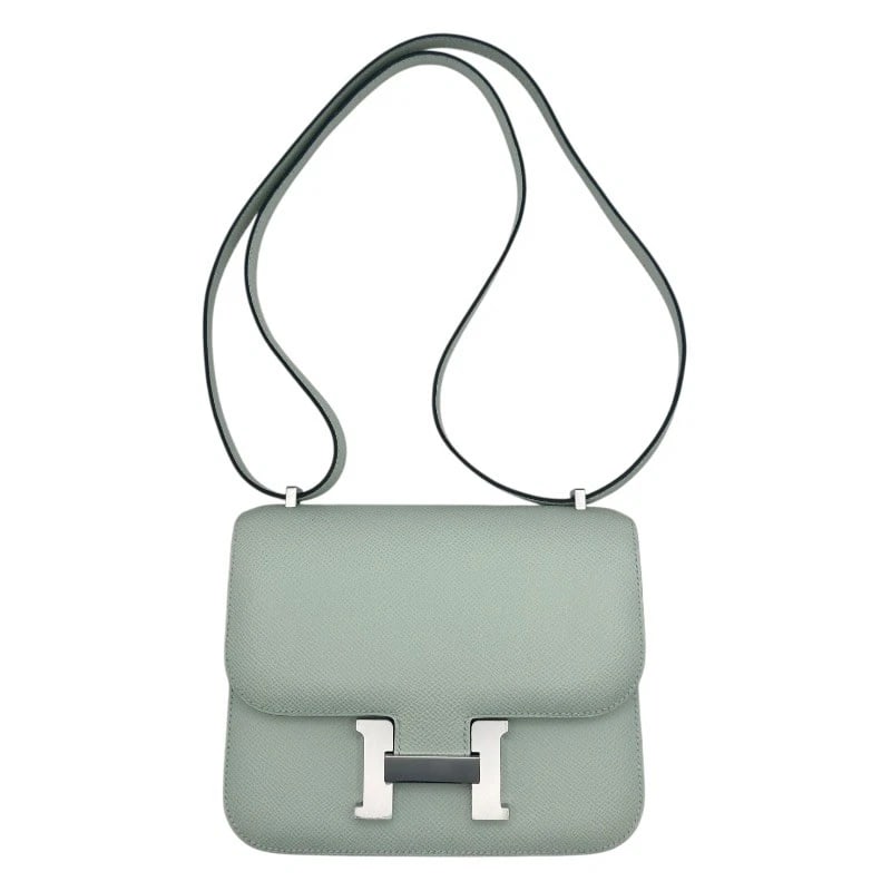 HERMES CONSTANCE 3 MINI SHOULDER BAG: HERMES Constance 3 Mini Shoulder Bag Brand: HERMES Type/Style: Shoulder Bag Material: Epsom Color: Veil Fizz SilverHardware Size: W7.1 x H5.9x D2.0inch Accessories: None Accessories Notice: When