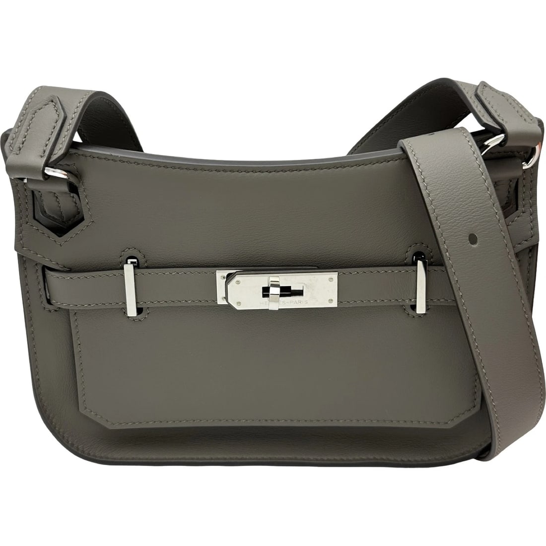 HERMES GYPSIERE MINI SHOULDER BAG: HERMES gypsiere mini Shoulder Bag Brand: HERMES Type/Style: Shoulder Bag Material: Swift Color: Ethane SilverHardware Size: W8.5 x H5.9x D2.2inch Accessories: None Accessories Notice: When purchasing