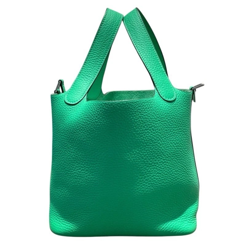 HERMES PICOTAN LOCK PM HANDBAG: HERMES Picotan Lock PM Handbag Brand: HERMES Type/Style: Handbag Material: Taurillon Clemence Color: Vert Comics SVHardware Size: W7.1 x H7.1x D5.1inch Accessories: None Accessories Notice: When