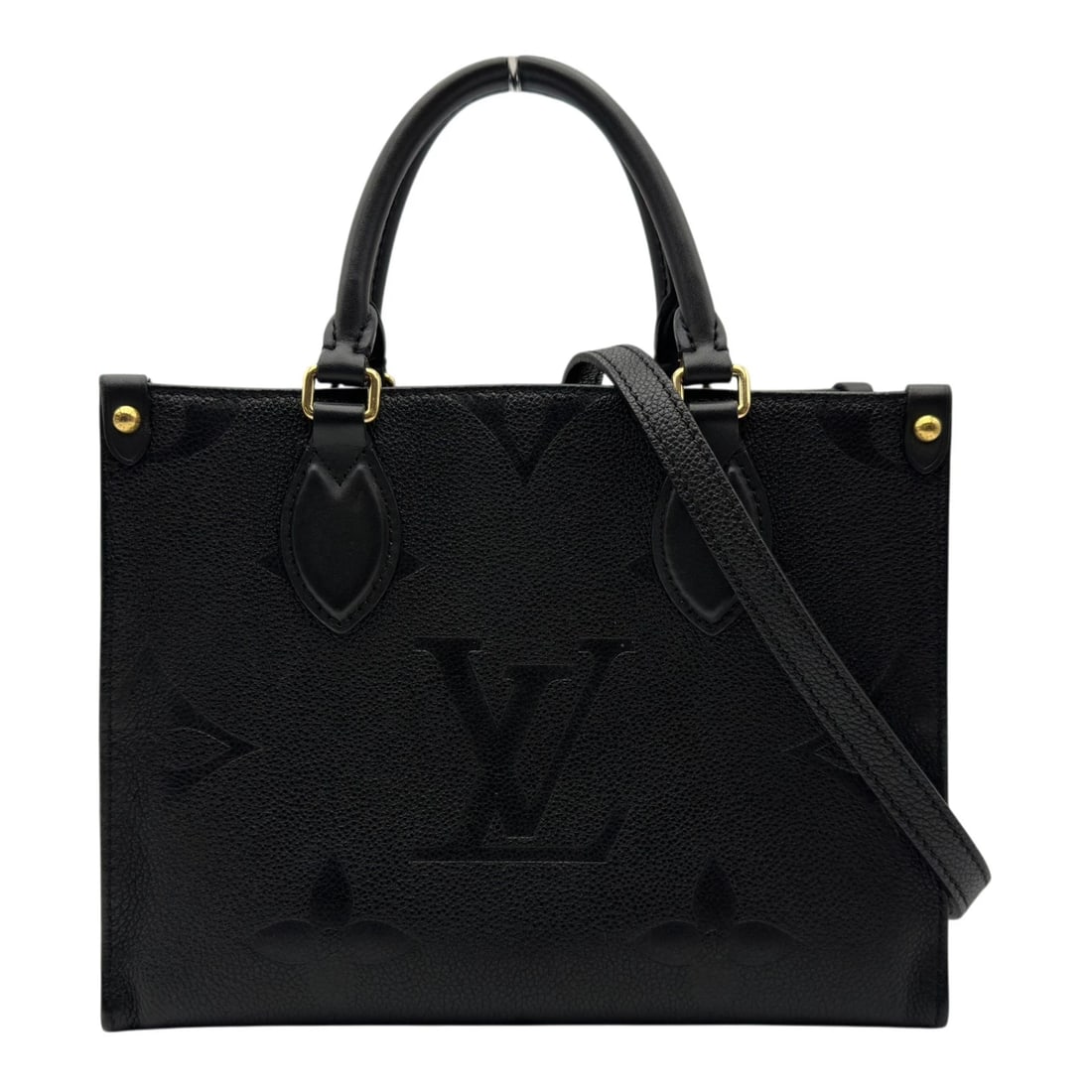 LOUIS VUITTON ON THE GO PM SHOULDER BAG: LOUIS VUITTON On the Go PM Shoulder Bag Brand: LOUIS VUITTON Type/Style: Shoulder Bag Material: Monogram Ann Platt Leather Color: black Size: W9.6 x H7.3x D3.9inch Accessories: None Accessories