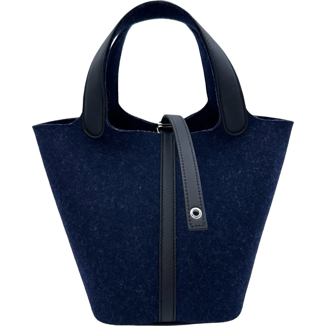 HERMES PICOTAN LOCK PM HANDBAG: HERMES Picotan Lock PM Handbag Brand: HERMES Type/Style: Handbag Material: Swift/Felt Color: Black Gold Hardware Size: W7.1 x H7.1x D5.3inch Accessories: None Accessories Notice: When purchasing