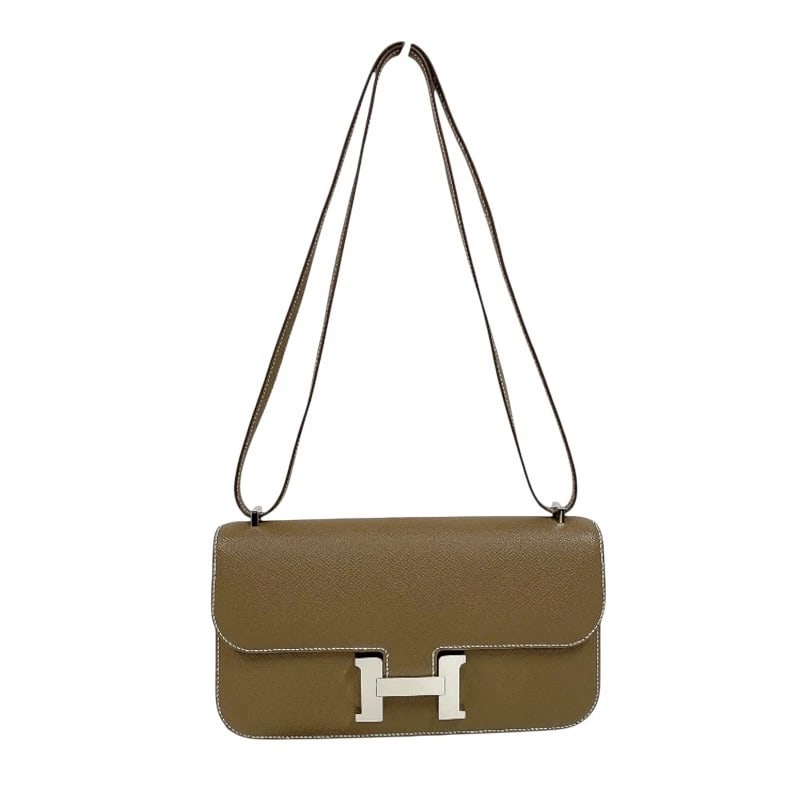 HERMES CONSTANCE ELAN SHOULDER BAG: HERMES Constance Elan Shoulder Bag Brand: HERMES Type/Style: Shoulder Bag Material: Epsom Color: Etop SilverHardware Size: W9.4 x H5.1x D1.2inch Accessories: None Accessories Notice: When