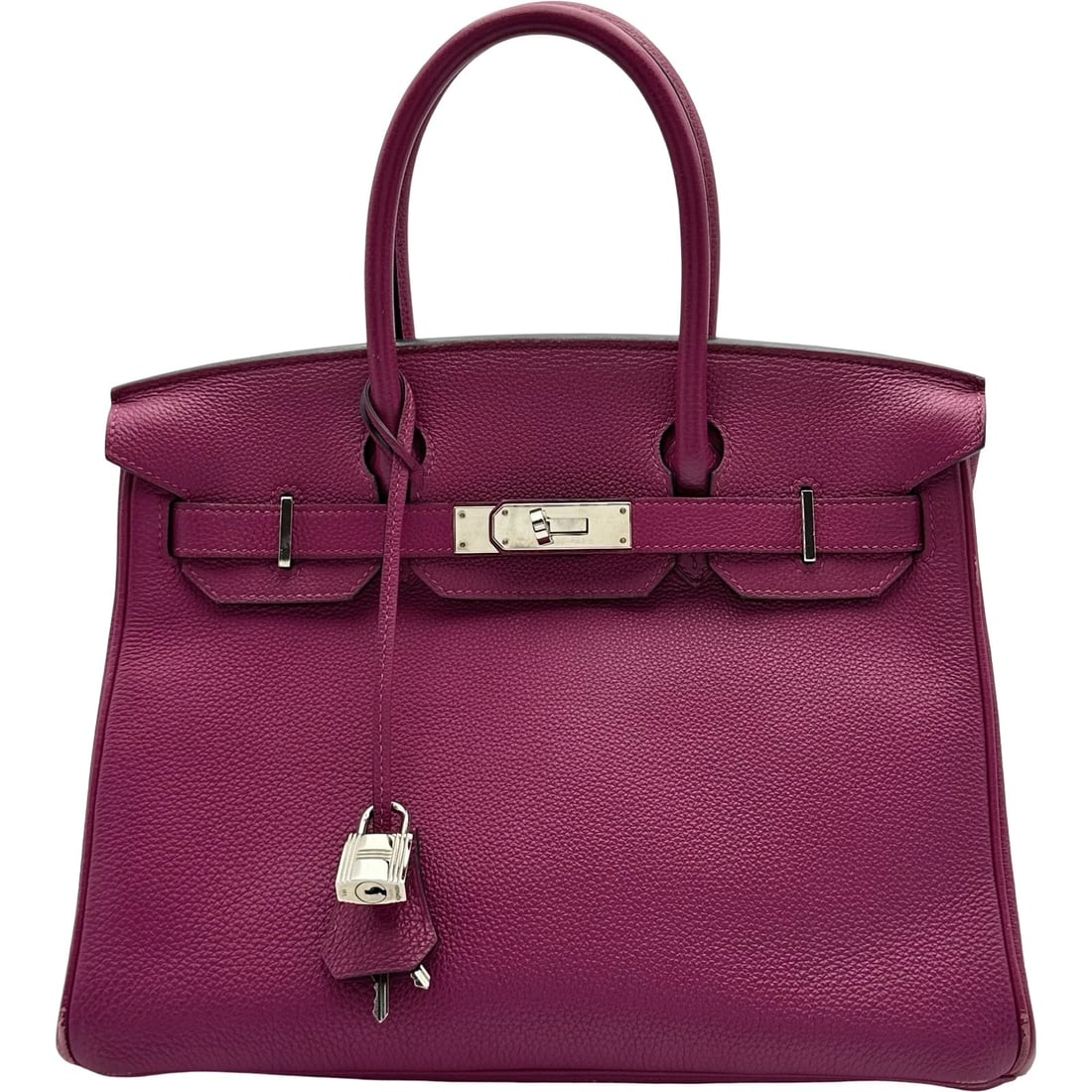 HERMES BIRKIN 30 HANDBAG: HERMES Birkin 30 Handbag Brand: HERMES Type/Style: Handbag Material: Togo Color: Rose Purple SilverHardware Size: W11.4 x H9.4x D5.9inch Accessories: None Accessories Notice: When purchasi
