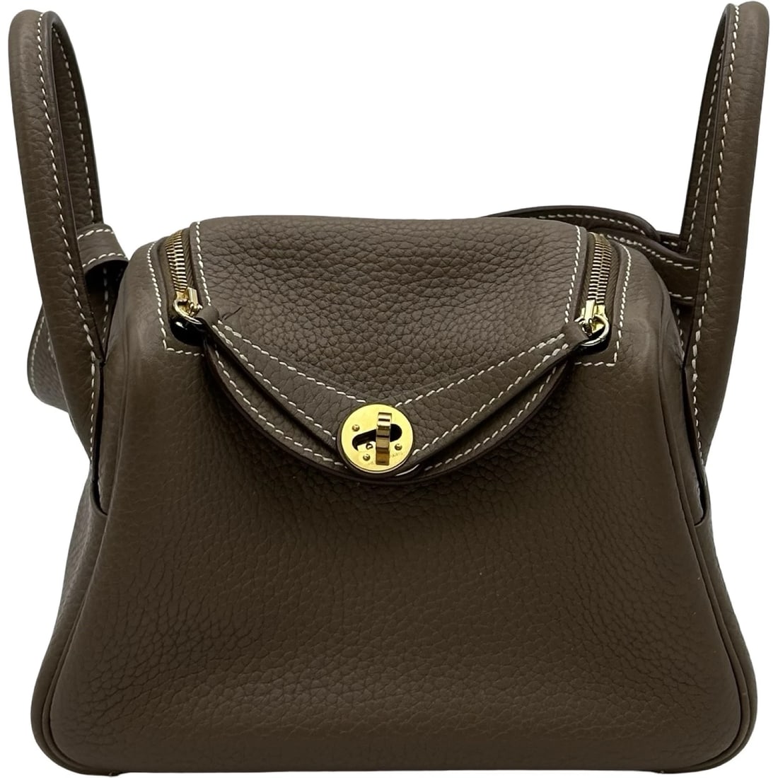 HERMES LINDY MINI SHOULDER BAG: HERMES Lindy Mini Shoulder Bag Brand: HERMES Type/Style: Shoulder Bag Material: Taurillon Clemence Color: Etup Gold Hardware Size: W7.1 x H4.7x D3.5inch Accessories: None Accessories Notic