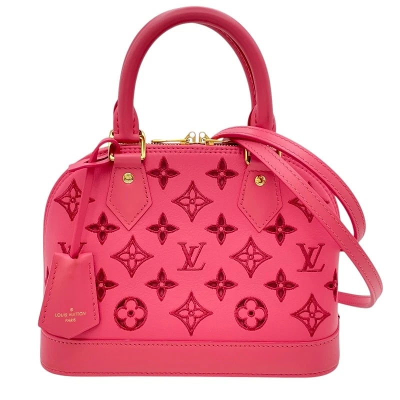 LOUIS VUITTON ALMA BB SHOULDER BAG: LOUIS VUITTON Alma BB Shoulder Bag Brand: LOUIS VUITTON Type/Style: Shoulder Bag Material: Broderie Anglaise Color: pink Size: W9.1 x H6.7x D4.3inch Accessories: None Accessories Notice: W