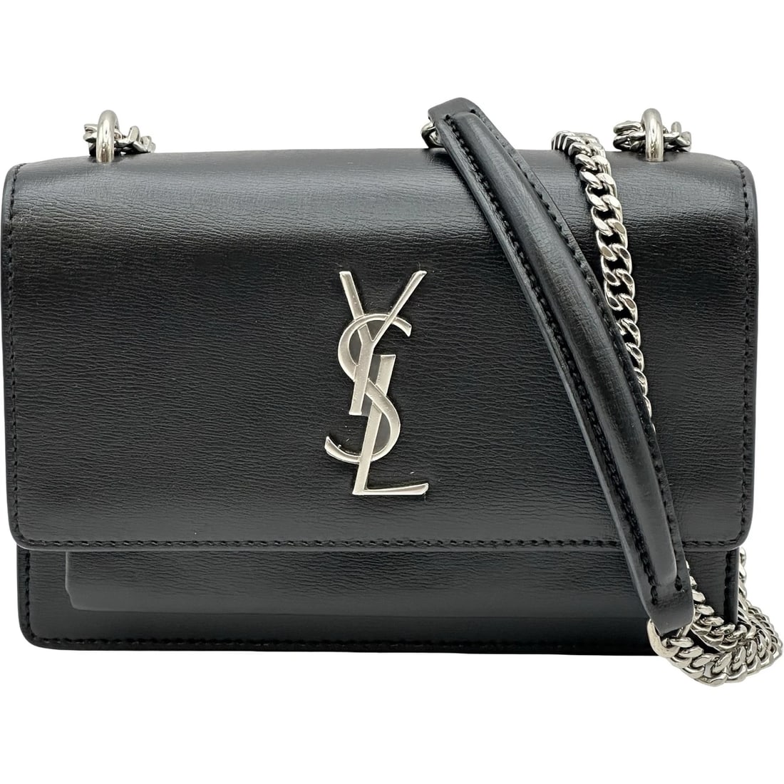 SAINT LAURENT SUNSET SHOULDER SHOULDER BAG: SAINT LAURENT Sunset Shoulder Shoulder Bag Brand: SAINT LAURENT Type/Style: Shoulder Bag Material: Calfskin Color: black Size: W6.7 x H4.5x D1.0inch Accessories: None Accessories Notice: W