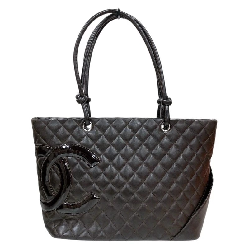CHANEL CAMBON LINE TOTE LARGE TOTE BAG: CHANEL Cambon Line Tote Large Tote Bag Brand: CHANEL Type/Style: Tote Bag Material: Ram Color: Brown Size: W15.6 x H9.6x D5.7inch Accessories: None Accessories Notice: When purchasing pre-