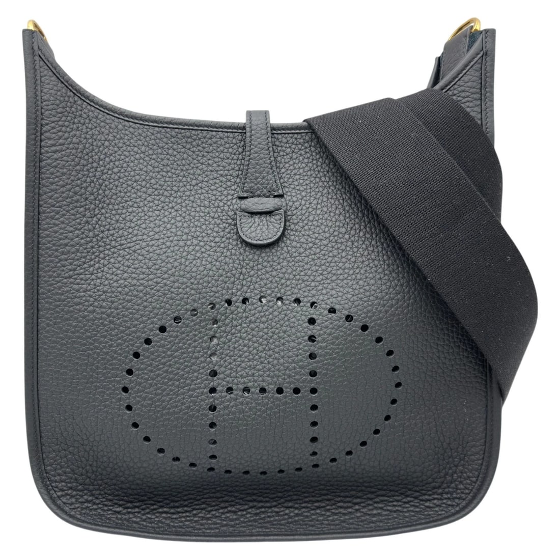 HERMES EVELYN 3 PM SHOULDER BAG: HERMES Evelyn 3 PM Shoulder Bag Brand: HERMES Type/Style: Shoulder Bag Material: Taurillon Clemence Color: Gold Hardware Size: W11.0 x H10.6x D3.3inch Accessories: None Accessories Notice: When