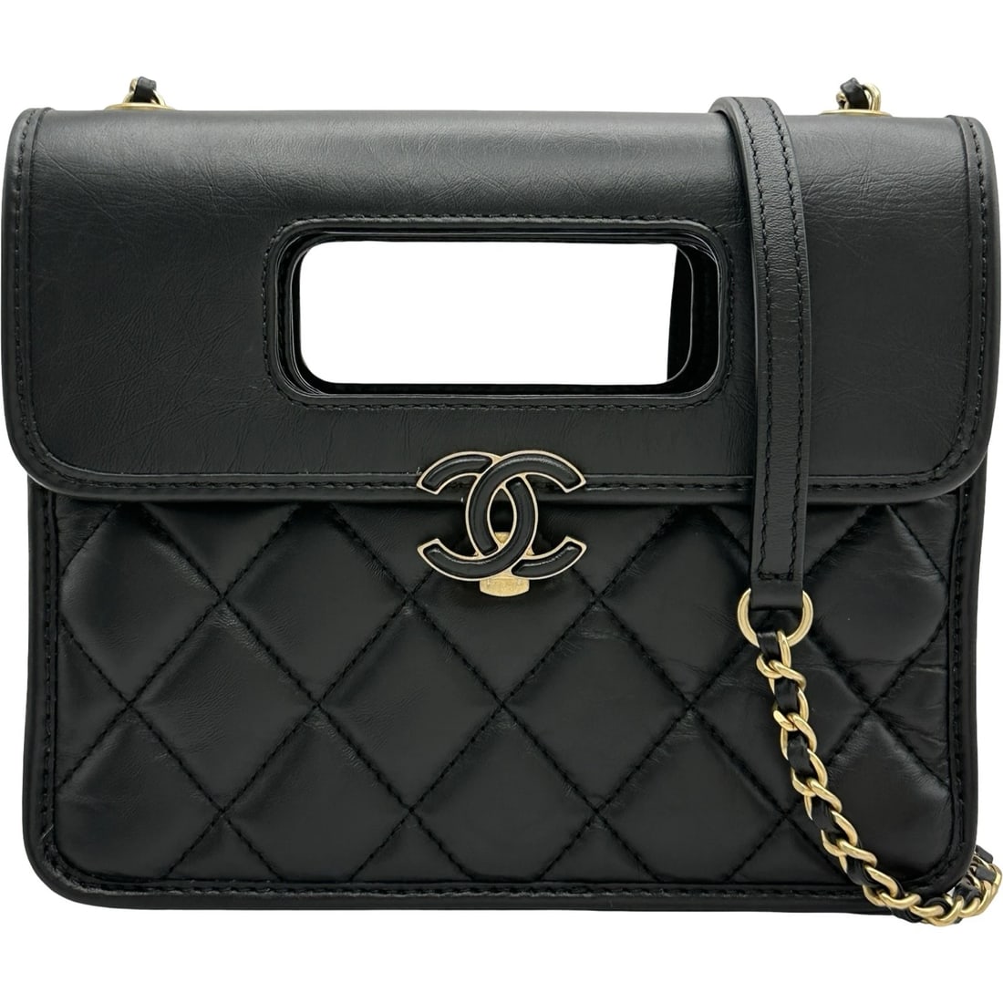 CHANEL MATELASSE MINI FLAP BAG SHOULDER BAG: CHANEL Matelasse Mini Flap Bag Shoulder Bag Brand: CHANEL Type/Style: Shoulder Bag Material: Aged Calfskin Color: Gold Hardware Size: W7.9 x H6.3x D2.8inch Accessories: None Accessories Notice: When