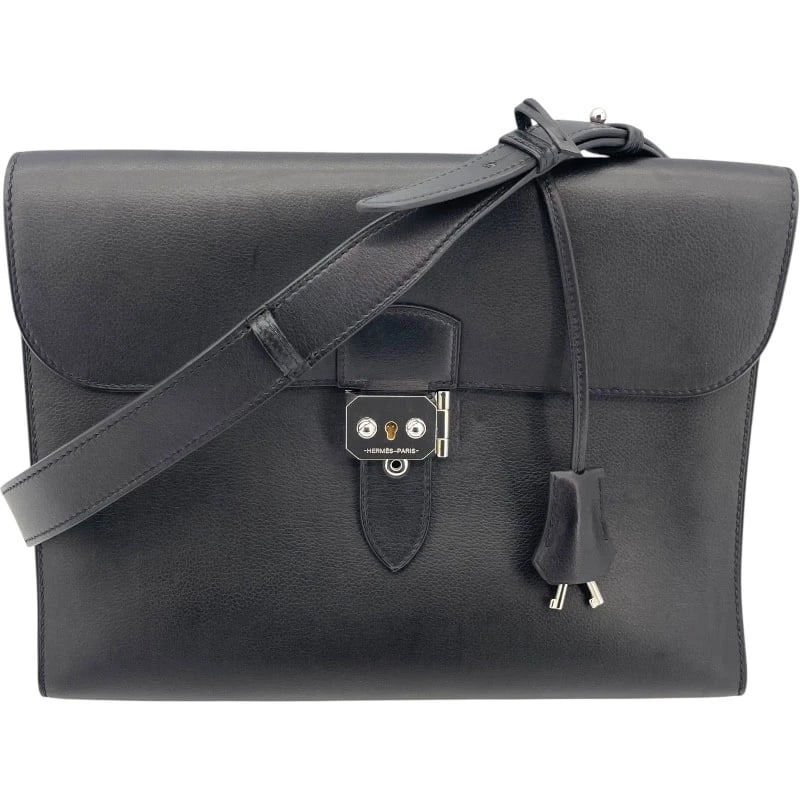 HERMES SAC ADEPECHE 29 SHOULDER BAG: HERMES Sac Adepeche 29 Shoulder Bag Brand: HERMES Type/Style: Shoulder Bag Material: Evercolor Color: black Size: W11.4 x H8.3x D1.6inch Accessories: None Accessories Notice: When purchasing
