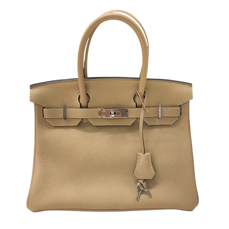 HERMES BIRKIN 30 HANDBAG: HERMES Birkin 30 Handbag Brand: HERMES Type/Style: Handbag Material: Togo Color: Trench SilverHardware Size: W11.8 x H9.1x D5.9inch Accessories: None Accessories Notice: When purchasing pr