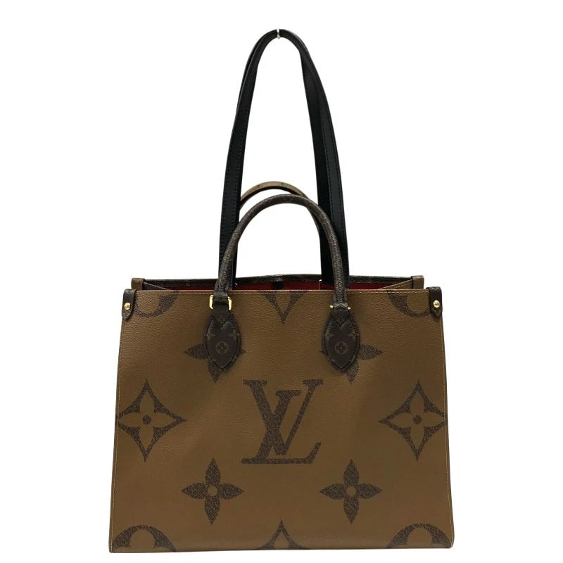 LOUIS VUITTON ON THE GO MM TOTE BAG: LOUIS VUITTON On the Go MM Tote Bag Brand: LOUIS VUITTON Type/Style: Tote Bag Material: Monogram Giant Reverse Color: Brown Size: W13.4 x H10.2x D5.5inch Accessories: None Accessories Noti