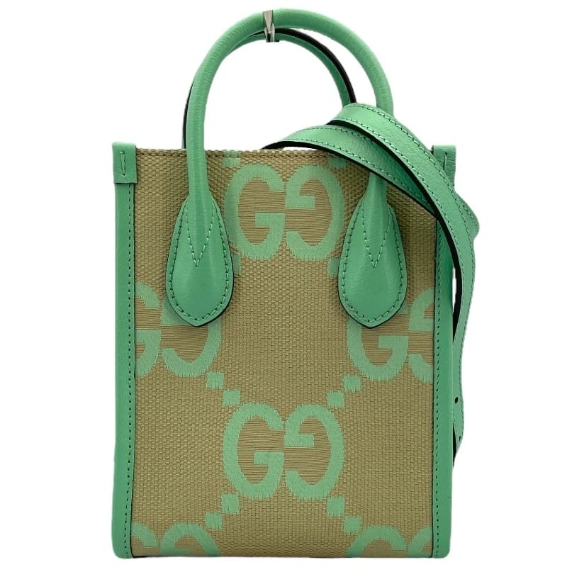 GUCCI JUMBO GG MINI TOTE SHOULDER BAG: GUCCI Jumbo GG Mini Tote Shoulder Bag Brand: GUCCI Type/Style: Shoulder Bag Material: Jumbo GG canvas Color: beige Size: W6.1 x H7.9x D2.8inch Accessories: None Accessories Notice: When pu