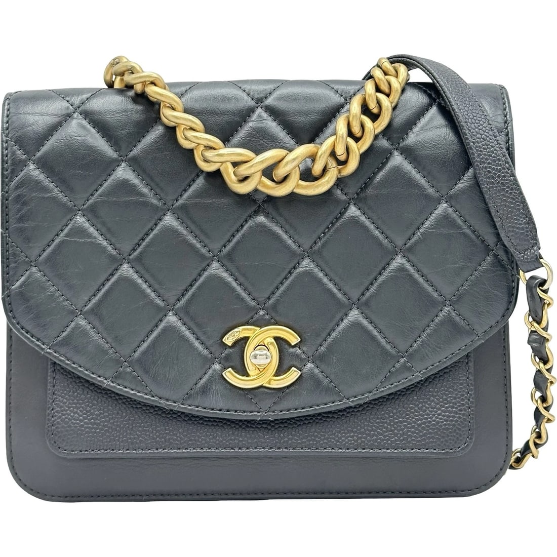 CHANEL COCO MARK TRICOT MATERIAL CHAIN SHOULDER: CHANEL COCO Mark Tricot Material Chain Shoulder Brand: CHANEL Type/Style: Shoulder Bag Material: caviar skin/calfskin Color: Navy Gold Hardware Size: W8.9 x H7.3x D0.8inch Accessories: None
