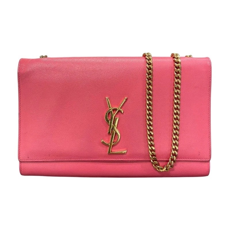 SAINT LAURENT CLASSIC KATE SHOULDER BAG: SAINT LAURENT Classic Kate Shoulder Bag Brand: SAINT LAURENT Type/Style: Shoulder Bag Material: caviar Color: Pink x Gold Hardware Size: W9.4 x H6.1x D2.0inch Accessories: None Accessories